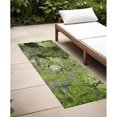 thumbnail image 1 of HomeRoots 563035 8 ft. Runner Fern Green & Gray Floral Washable Non Skid Indoor Outdoor Runner Machine Woven Rug, 1 of 1