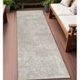 thumbnail image 1 of HomeRoots 563116 8 ft. Runner Ivory Abstract Washable Non Skid Indoor Outdoor Runner Machine Woven Rug, 1 of 1
