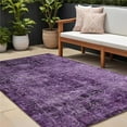 thumbnail image 1 of HomeRoots 563149 9 x 12 ft. Purple Abstract Washable Non Skid Indoor Outdoor Rectangle Machine Woven Area Rug, 1 of 3
