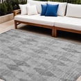 thumbnail image 1 of HomeRoots 563248 9 x 12 ft. Gray Geometric Washable Non Skid Indoor Outdoor Rectangle Machine Woven Area Rug, 1 of 1