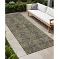thumbnail image 1 of HomeRoots 563800 8 ft. Runner Dark Moss Green & Gray Oriental Washable Non Skid Indoor Outdoor Runner Machine Woven Rug, 1 of 1