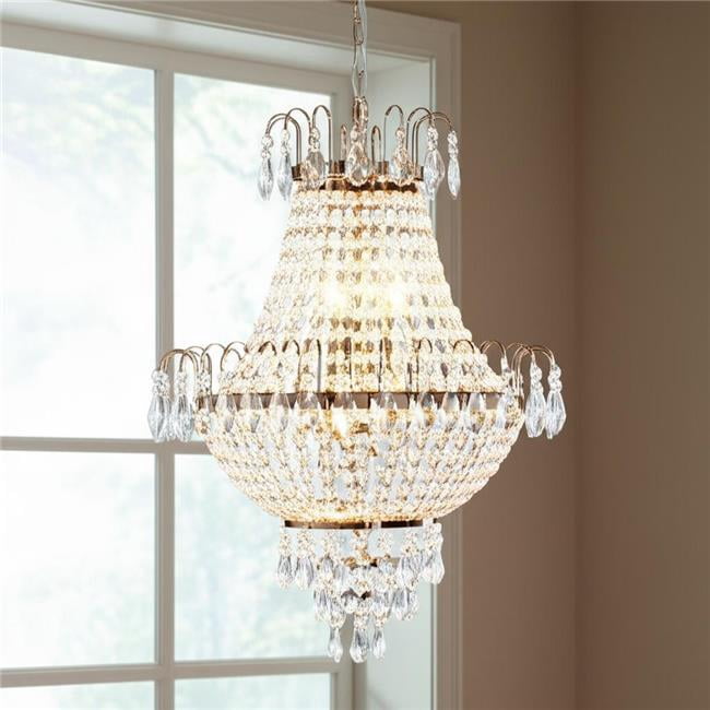 HomeRoots 568089 Gold Seven Light Metal Chandelier with Shades