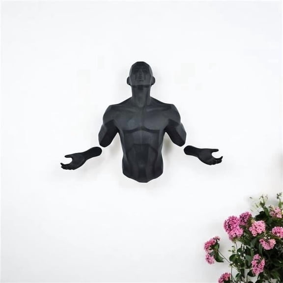 HomeRoots 568328 6 x 4 in. Black Resin Bursting Man Hanging Dimensional Sculpture