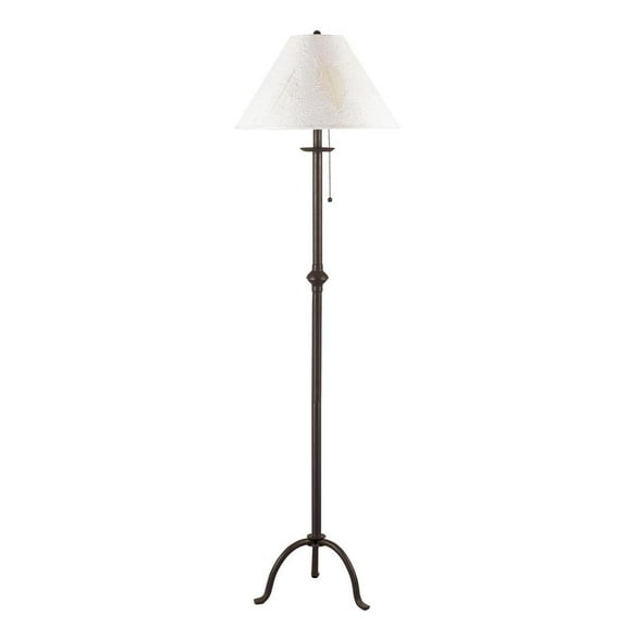 HomeRoots 57" Black Traditional Shaped Floor Lamp With White Empire Shade