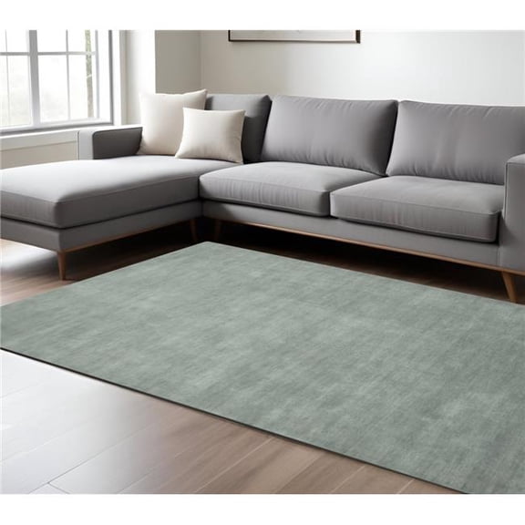 HomeRoots 570647 10 x 14 ft. Gray Wool Hand Woven Rectangle Area Rug