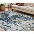 thumbnail image 1 of HomeRoots 570978 5 x 8 ft. Ivory Teal & Black Abstract Rectangle Area Rug, 1 of 1
