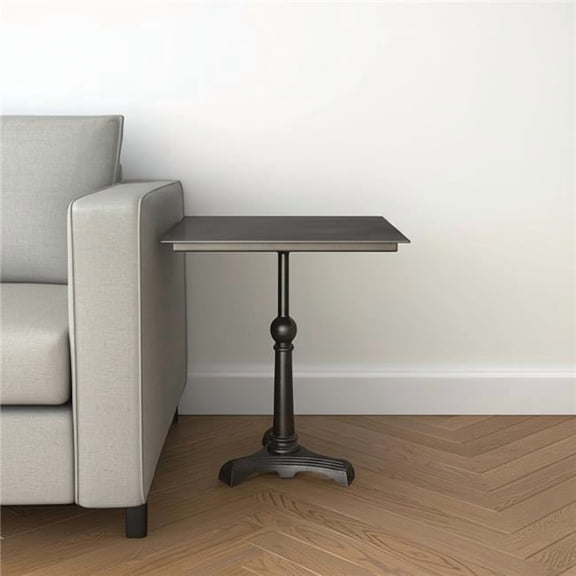 HomeRoots 571185 30 in. Brown Iron Square Pedestal End Table