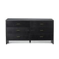thumbnail image 1 of 59" Grey Ash Manufactured Wood Six Drawer Double Dresser, 1 of 6