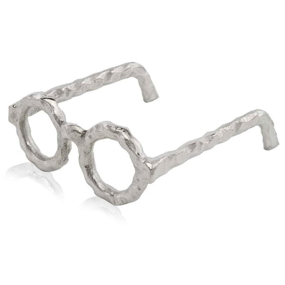 HomeRoots 354794 6.5 x 6 x 2 in. Gafas Round Silver Spectacles Accent