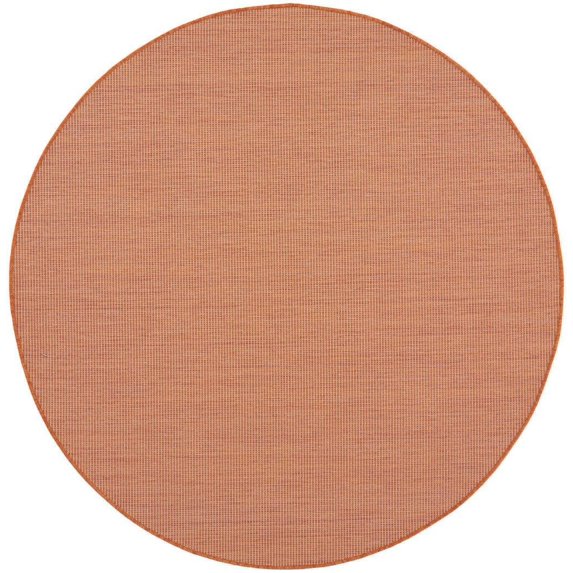 HomeRoots 522587 6 ft. Rust Power Loom Round Area Rug