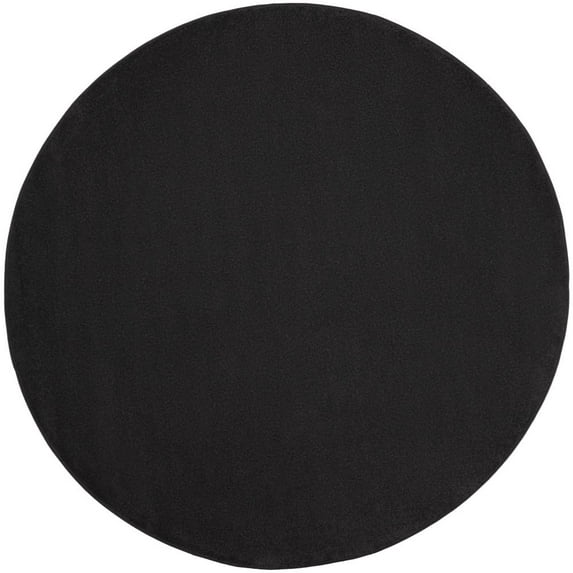 6' X 6' Black Round Non Skid Indoor Outdoor Area Rug