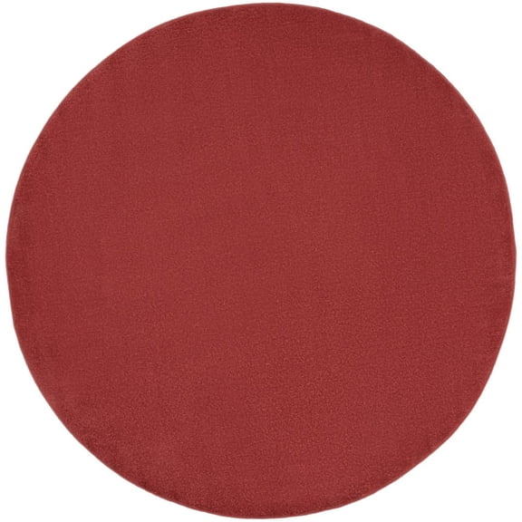 6' X 6' Brick Red Round Non Skid Indoor Outdoor Area Rug