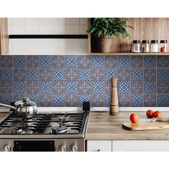 6" X 6" Prima Blue Peel And Stick Removable Tiles