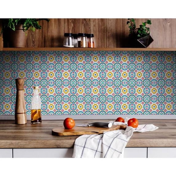6" X 6" Raffia Gia Removable Peel and Stick Tiles