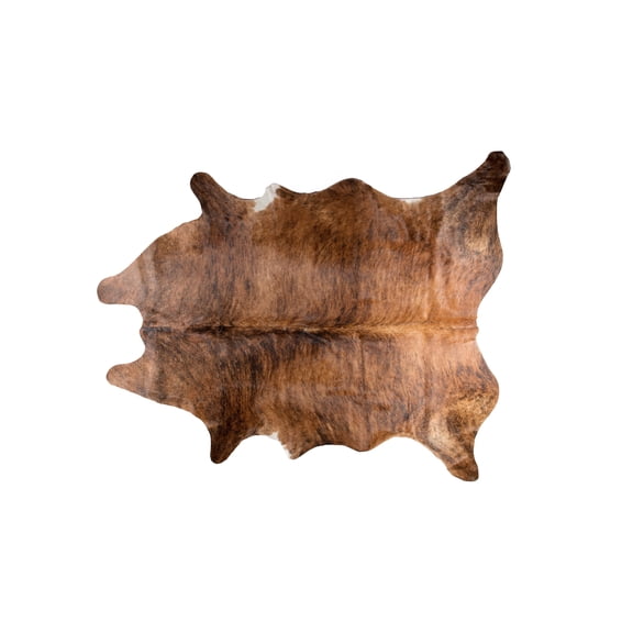 6' x 7' Brown Cowhide Hand Knotted Area Rug