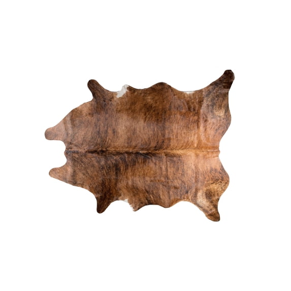 6' x 7' Brown Cowhide Hand Knotted Area Rug