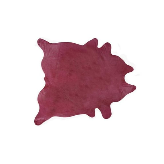 HomeRoots 6' X 7' Fuchsia Cowhide Hand Knotted Area Rug