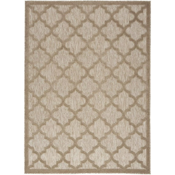 HomeRoots 6' X 9' Beige Geometric Flatweave Area Rug