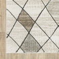 thumbnail image 1 of 6' X 9' Beige Grey Tan And Brown Geometric Power Loom Stain Resistant Area Rug, 1 of 5