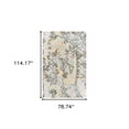 thumbnail image 1 of 6' X 9' Grey And Gold Abstract Power Loom Stain Resistant Area Rug, 1 of 5