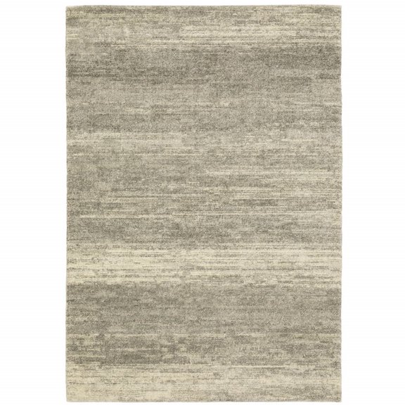 HomeRoots 6' X 9' Grey Beige And Tan Abstract Power Loom Stain Resistant Area Rug