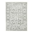 thumbnail image 1 of 6' x 9' Light Gray Floral Power Loom Area Rug With Fringe, 1 of 9