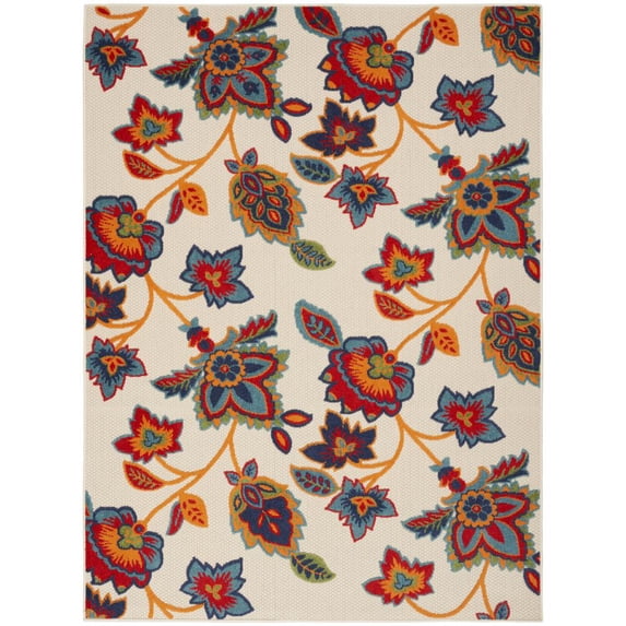 6' X 9' Multicolor Floral Stain Resistant Non Skid Area Rug