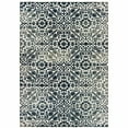 thumbnail image 1 of 6' X 9' Navy And Ivory Geometric Power Loom Stain Resistant Area Rug, 1 of 8