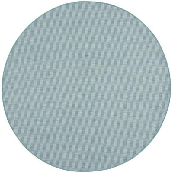 HomeRoots 6 ft. Aqua Power Loom Round Area Rug - Aqua - 6 ft.