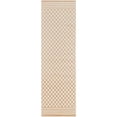 thumbnail image 1 of HomeRoots 572403 6 ft. Geometric Machine Woven Runner Rug, Tan, 1 of 1