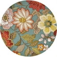 thumbnail image 1 of HomeRoots  6 ft. Green Floral Hand Hooked Handmade Round Area Rug - Green - 6 ft., 1 of 1