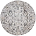 thumbnail image 1 of HomeRoots  6 ft. Tan Ivory & Blue Floral Stain Resistant Round Area Rug - Tan Ivory and Blue - 6 ft., 1 of 1