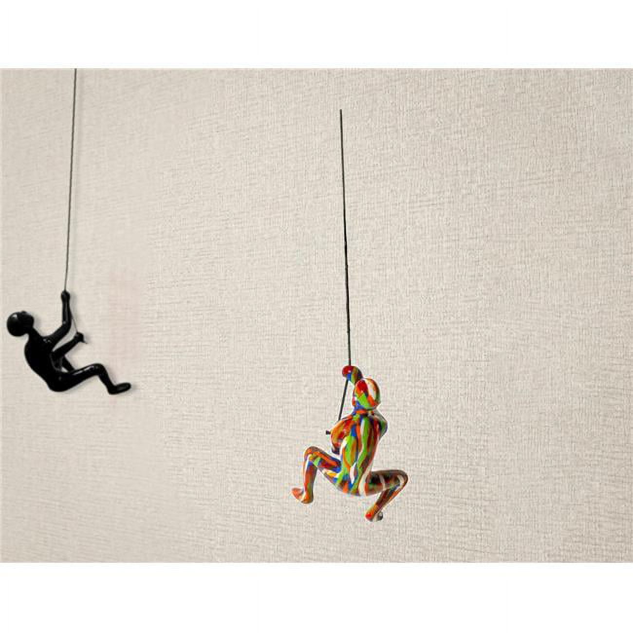 Set of Three 6" Multicolor Resin Climbing Men Wall Art