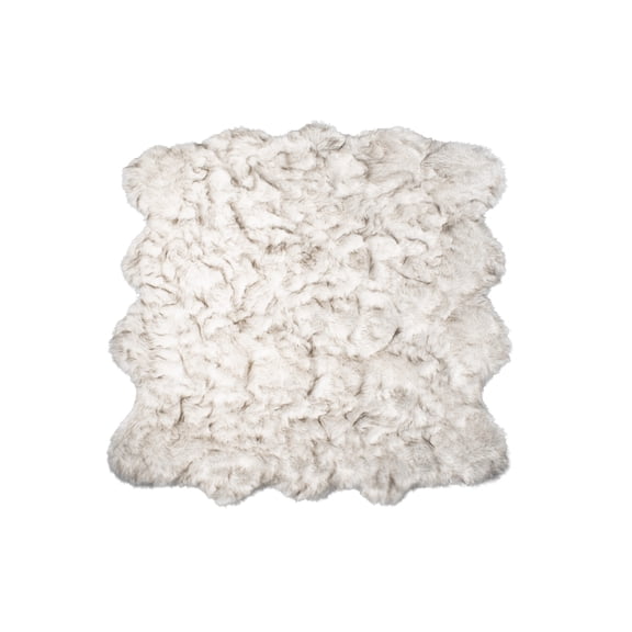 6' X 6' Ombre Chocolate Faux Fur Washable Non Skid Area Rug
