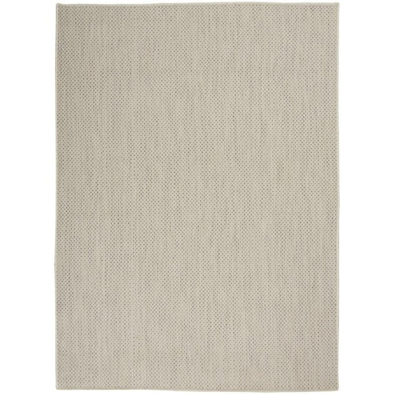 6' x 9' Ivory Geometric Power Loom Area Rug