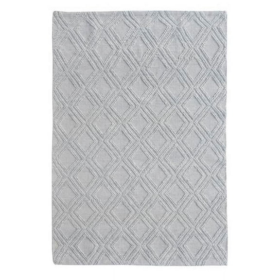 HomeRoots  6 x 9 ft. Gray Diamond Lattice Modern Area Rug - Gray - 6 x 9 ft.