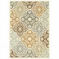 thumbnail image 1 of HomeRoots  6 x 9 ft. Ivory Grey Floral Medallion Indoor & Outdoor Area Rug - Ivory - 6 x 9 ft., 1 of 1