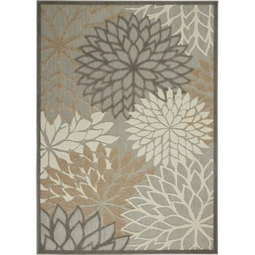 HomeRoots  6 x 9 ft. Natural & Gray Indoor & Outdoor Area Rug - 6' x 9'