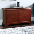 thumbnail image 1 of HomeRoots 60" Cherry Manufactured Wood Six Drawer Double Dresser, 1 of 8