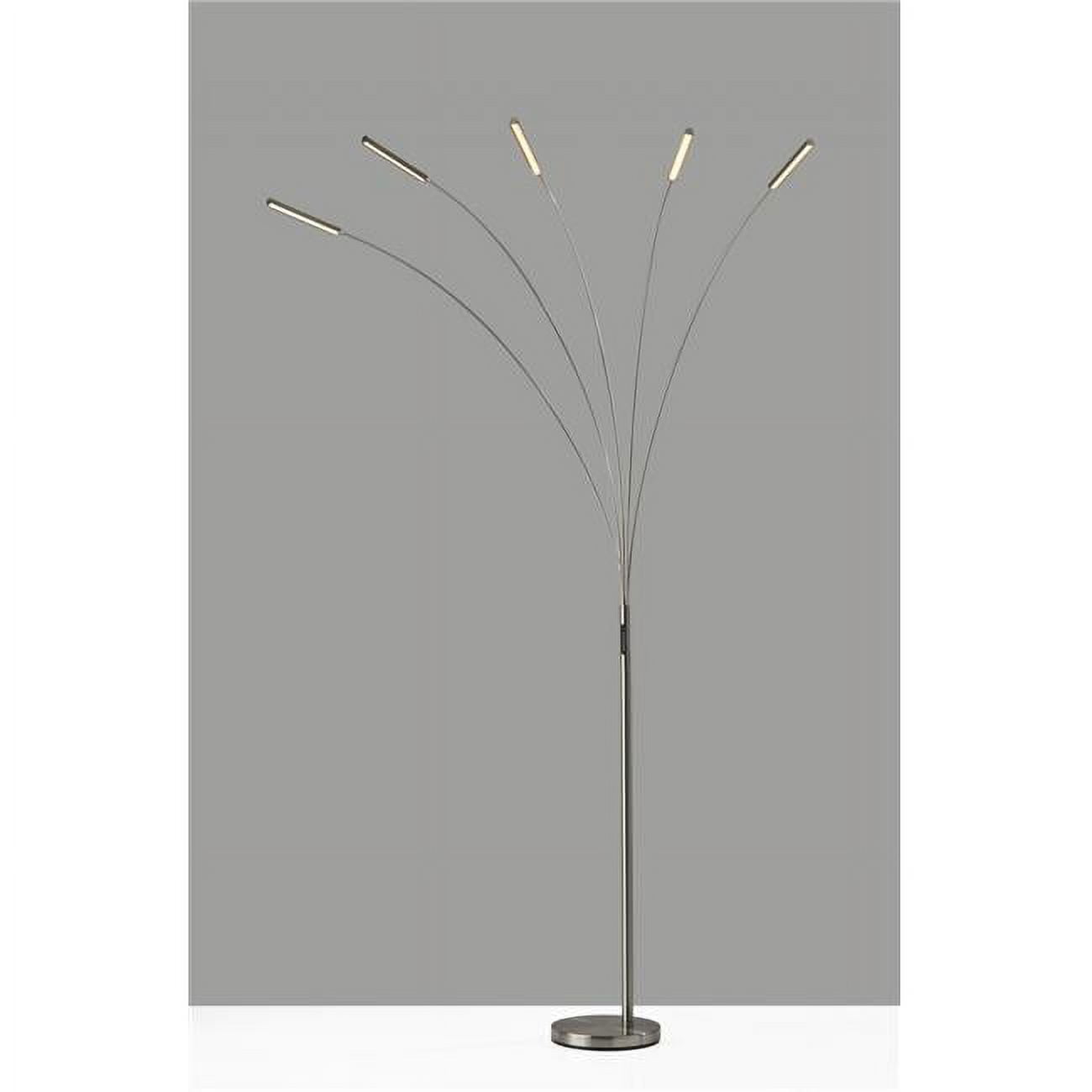 Arcadia Brushed Steel LED Arc Floor Lamp with Touch Control