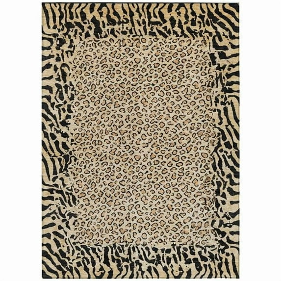 HomeRoots 607648 9 x 12 ft. Gold Animal Print Washable Indoor & Outdoor Rectangle Area Rug