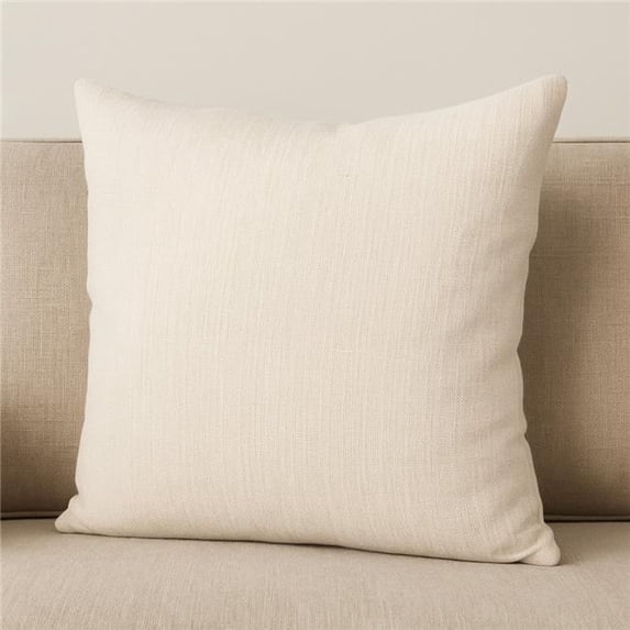 HomeRoots 608218 22 in. Cream Linen Throw Pillow Cover with Texture