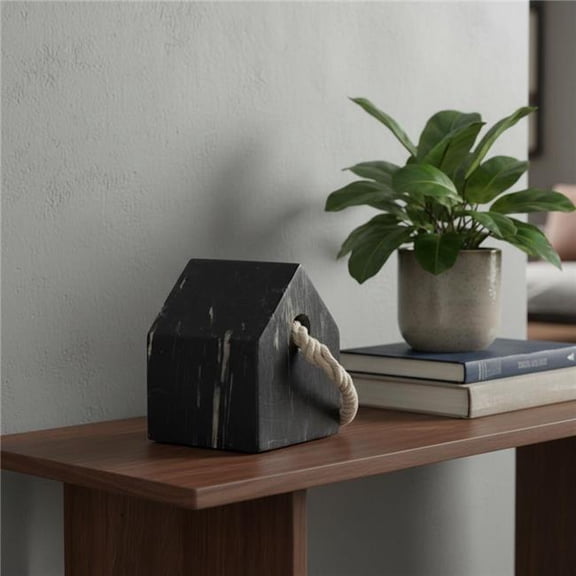 HomeRoots 608725 5 in. Black Marble Tabletop Sculpture