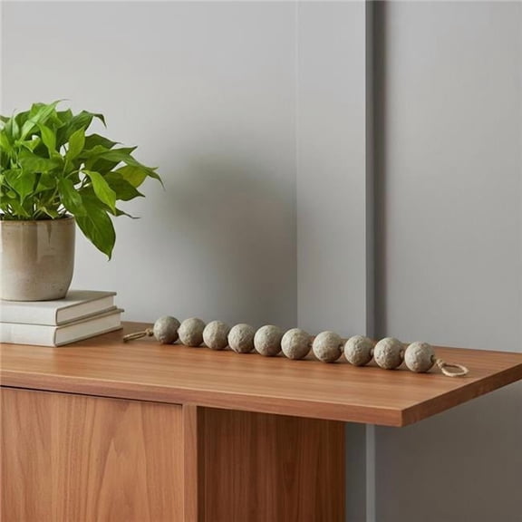 HomeRoots 608731 3 in. Beige Paper Sphere Tabletop Sculpture