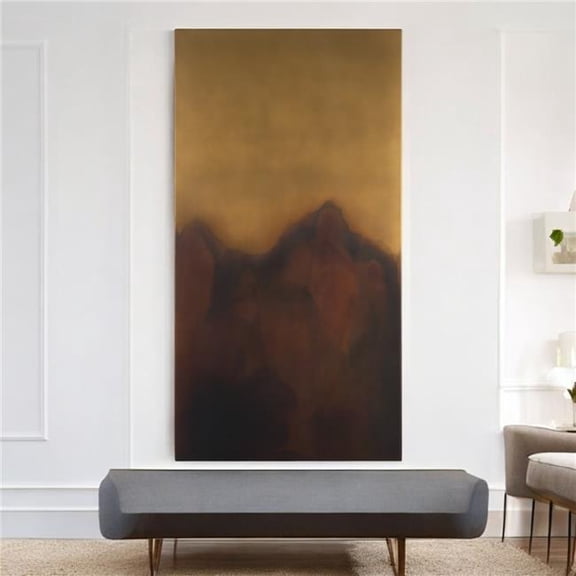 HomeRoots 608840 Rios Gold & Red Unframed Wall Art