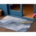 thumbnail image 1 of HomeRoots 611330 3 x 5 ft. Blue & Gold Abstract Washable Indoor & Outdoor Rectangle Area Rug, 1 of 1