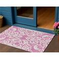 thumbnail image 1 of HomeRoots 614413 3 x 5 ft. Blush & Ivory Damask Washable Indoor & Outdoor Rectangle Area Rug, 1 of 1