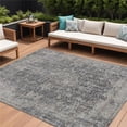 thumbnail image 1 of HomeRoots 616609 10 x 14 ft. Charcoal & Silver Abstract Washable Indoor & Outdoor Rectangle Area Rug, 1 of 1