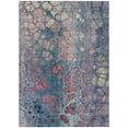 thumbnail image 1 of HomeRoots 626661 5 x 8 ft. Teal, Blue & Plum Abstract Washable Transitional Indoor & Outdoor Rectangle Area Rug, 1 of 9