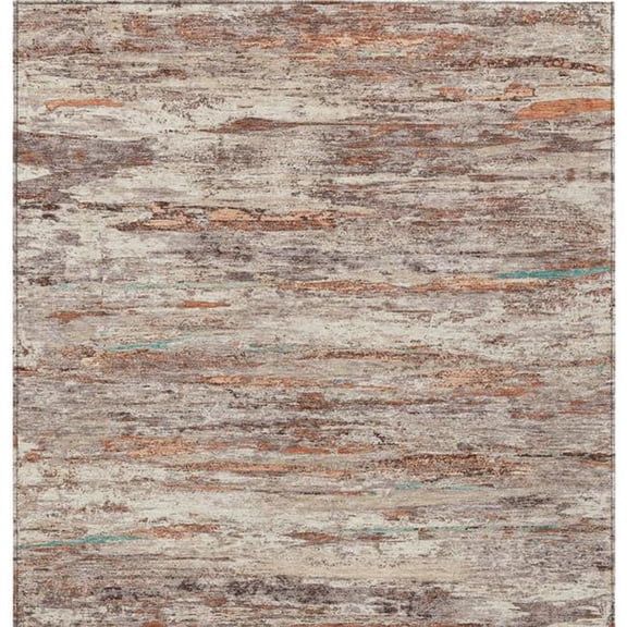 HomeRoots 628227 8 x 10 ft. Terra Cotta & Beige Abstract Washable Transitional Indoor & Outdoor Rectangle Area Rug